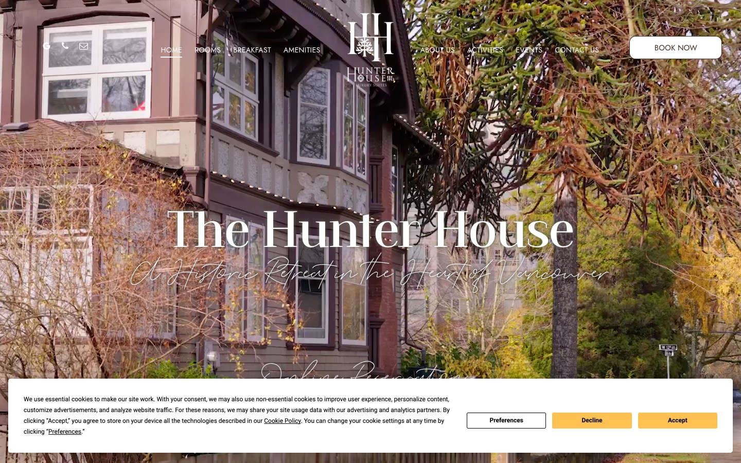 The current homepage
